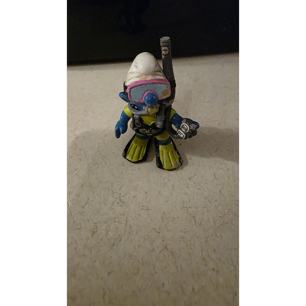 Smurfs 20466 Scuba Diver Smurf Vtg Figure Mask Snorkel Schleich PVC Figurine